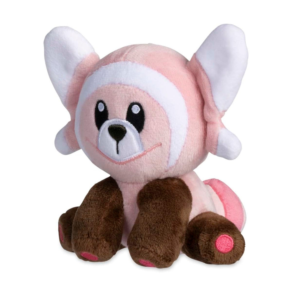 Pokémon Center Stufful Sitting Cuties Plush on a shelf adds charming desk decor