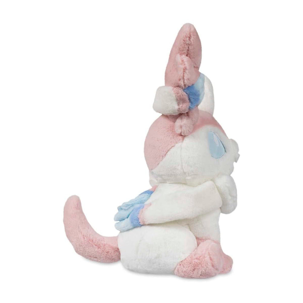 Pokémon Center Sylveon Comfy Friends plush—hand-wash friendly care for lasting softness.
