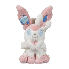 Pokémon Center Sylveon Comfy Friends plush with microbead filling for balanced, comforting weight.
