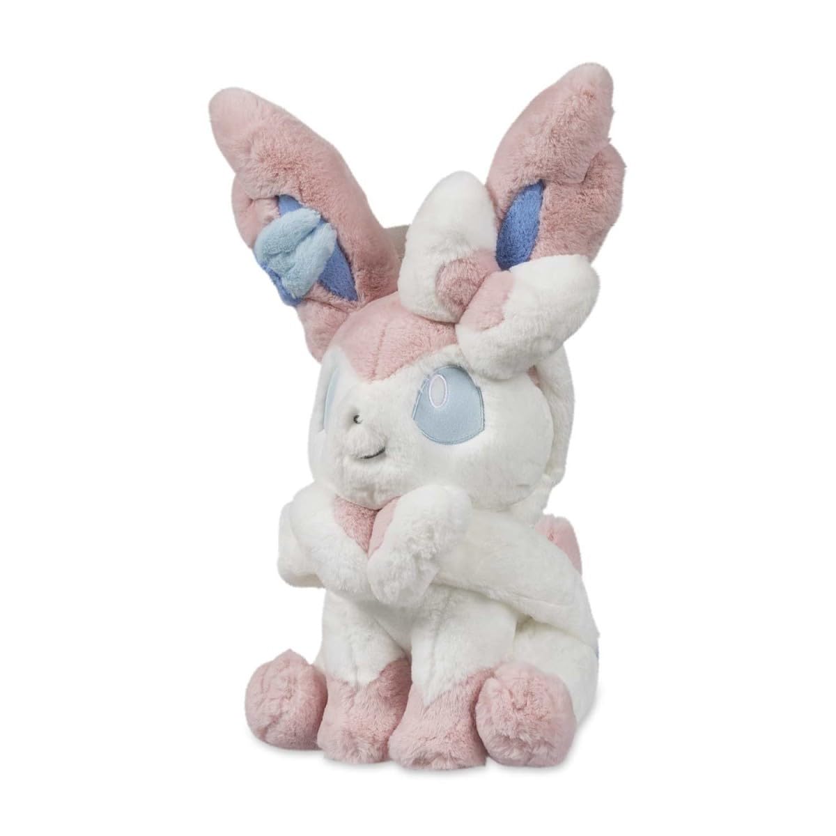 Pokémon Center Sylveon Comfy Friends plush, ultra-soft for cozy hugs and cuddles.