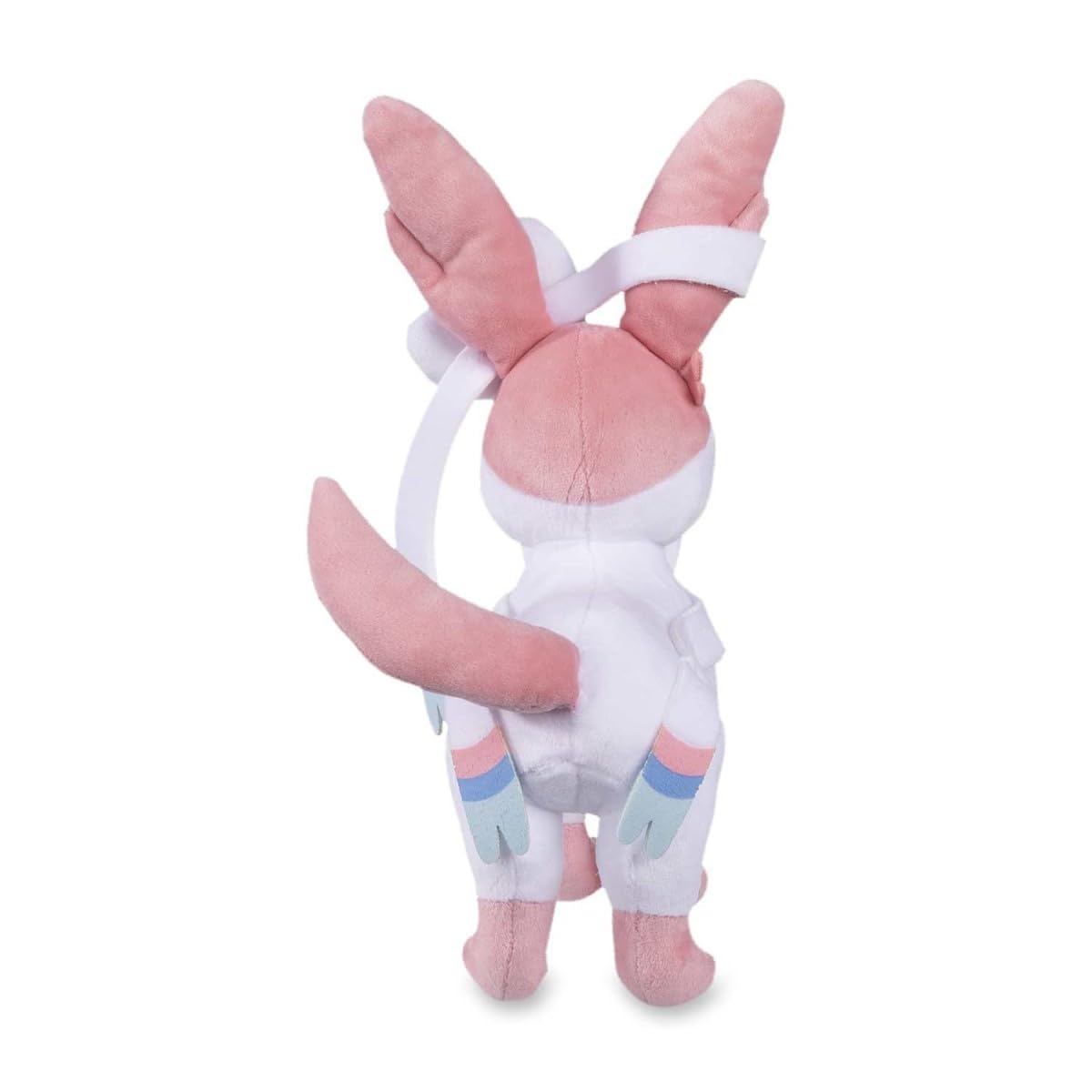Pokemon Center Sylveon plush close up of pastel colors and precise stitching
