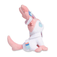 Pokemon Center Sylveon Sitting Cuties Plush face detail shows a charming expression.