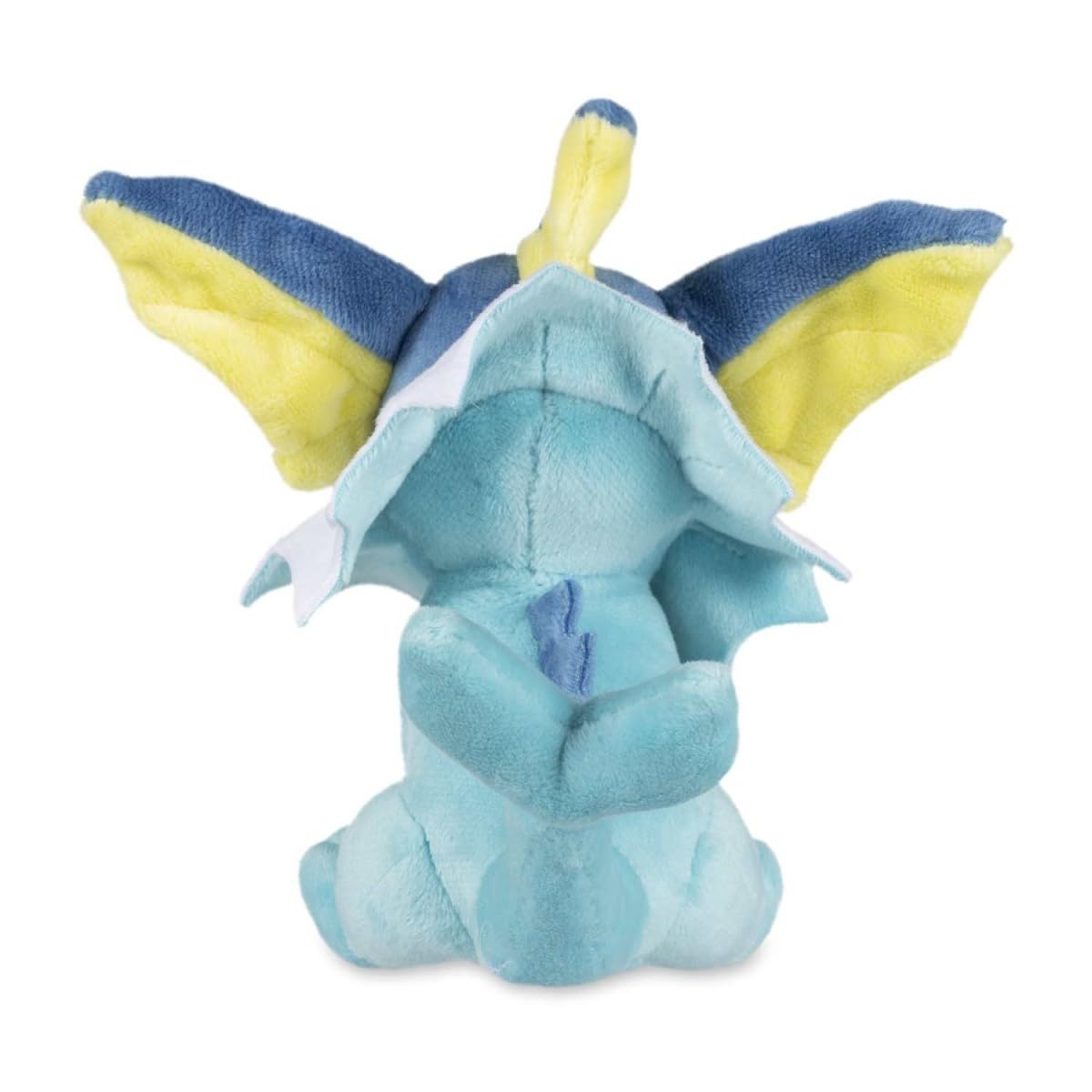 Pokémon Center Vaporeon Sitting Cuties Plush back view demonstrating lightweight care