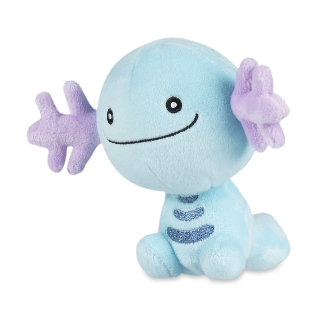 Pokémon Center Wooper Sitting Cuties Plush sits upright on a desk for a cute desk buddy