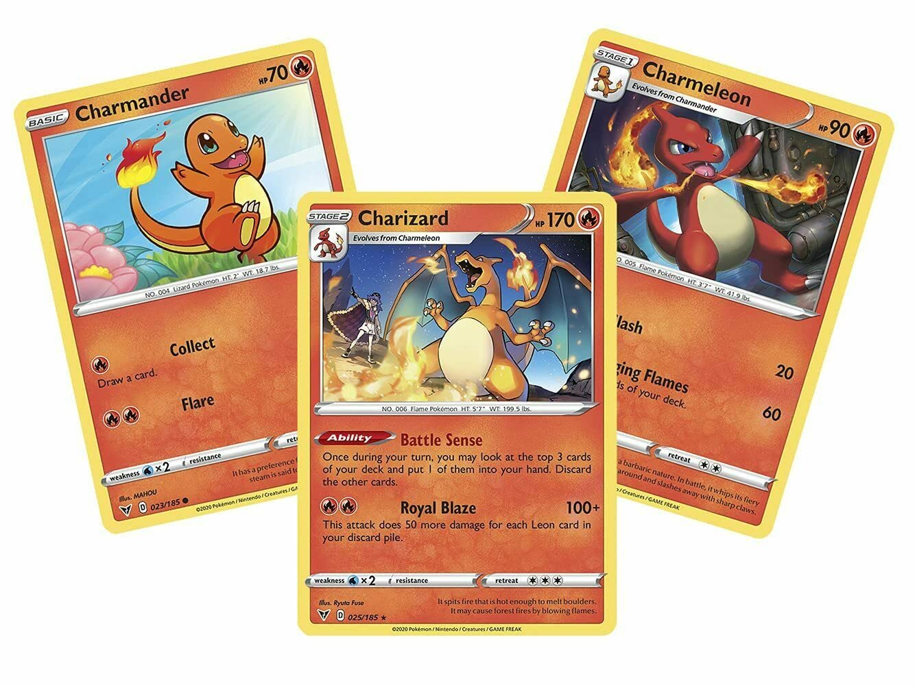 Pokemon Charizard 25/185 card front from Vivid Voltage, ideal for display and collection.