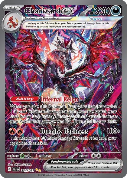 Pokémon Charizard ex 234/091 Paldean Fates card front, ideal for collection
