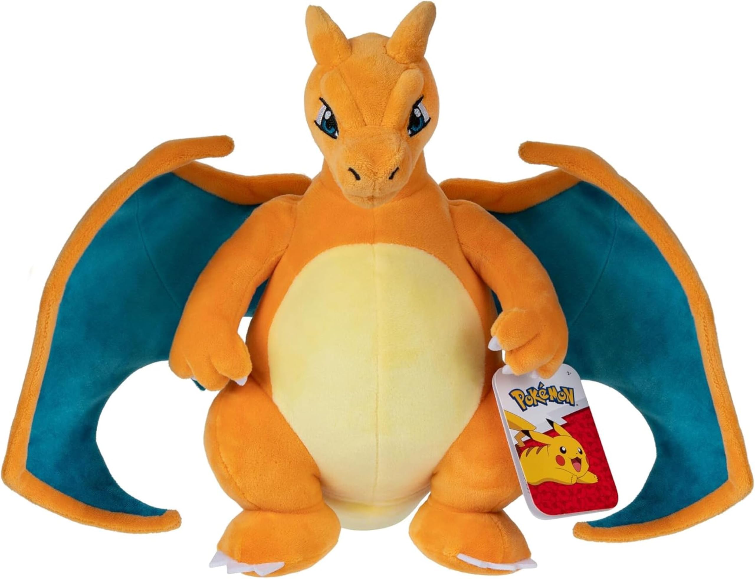 Pokemon Charizard plush side profile with vibrant colors for imaginative play.