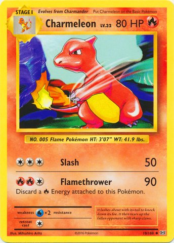 Pokemon Charmeleon 10/108 Evolutions card for collection and display