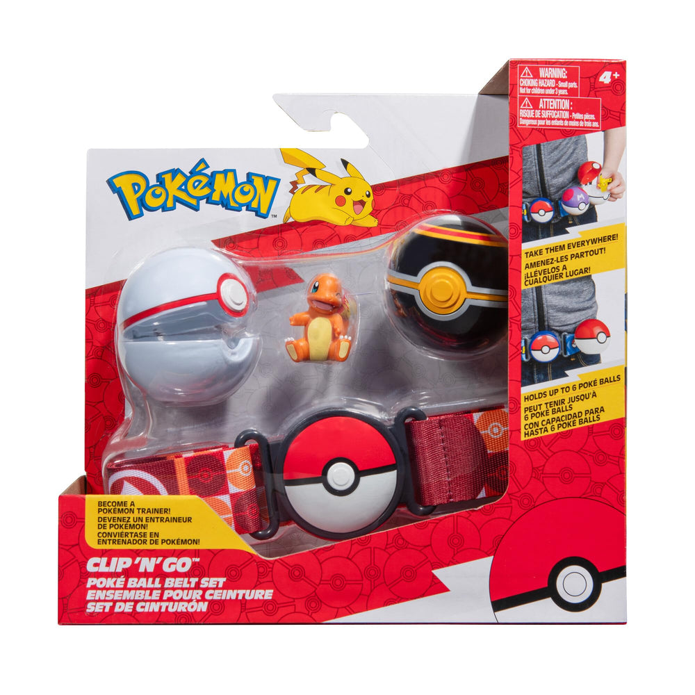 Pokémon Clip N Go Belt Set worn on the waist for easy battle figure access.