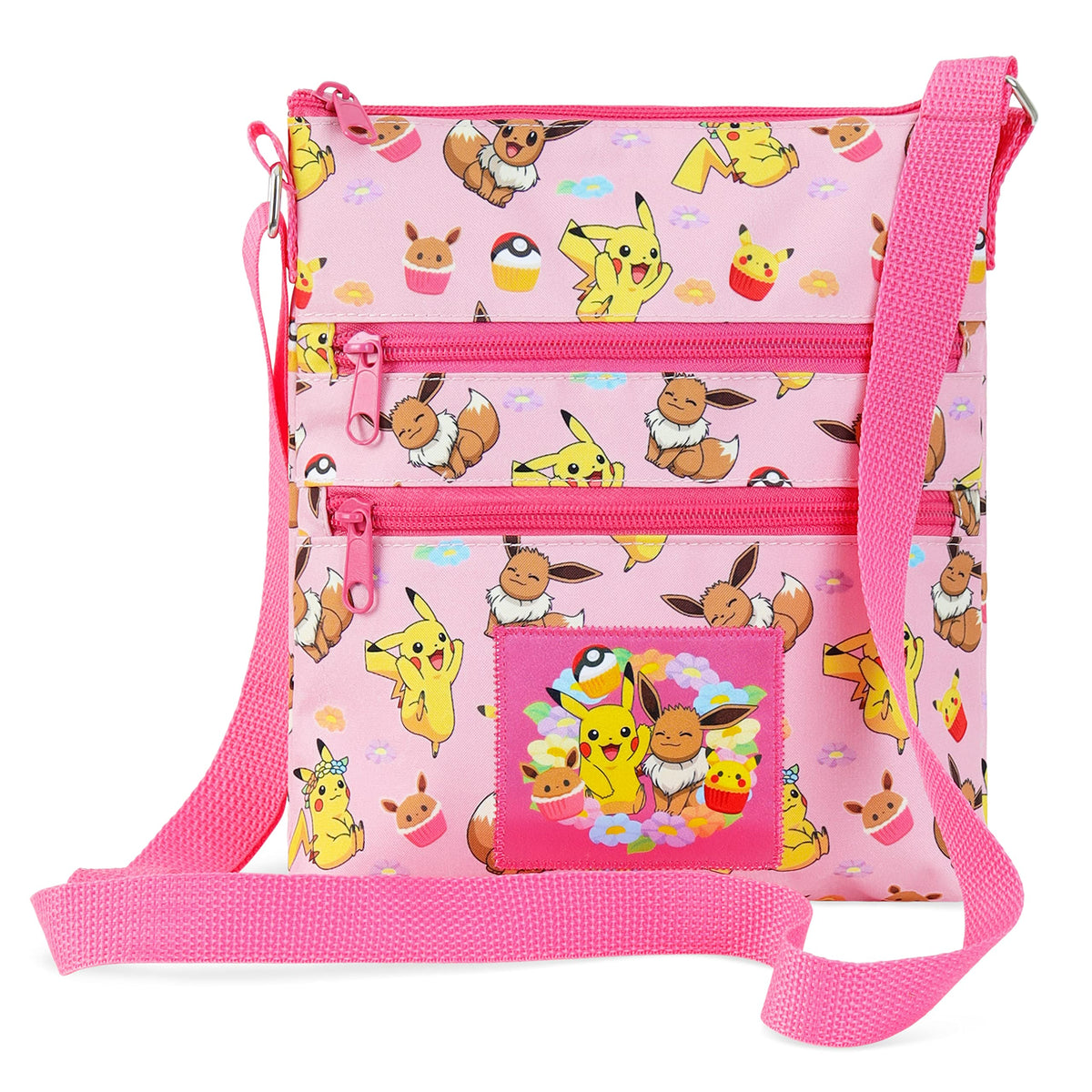 Pokemon crossbody purse with Pikachu 3D design, perfect for playful style and Pokemon fans.