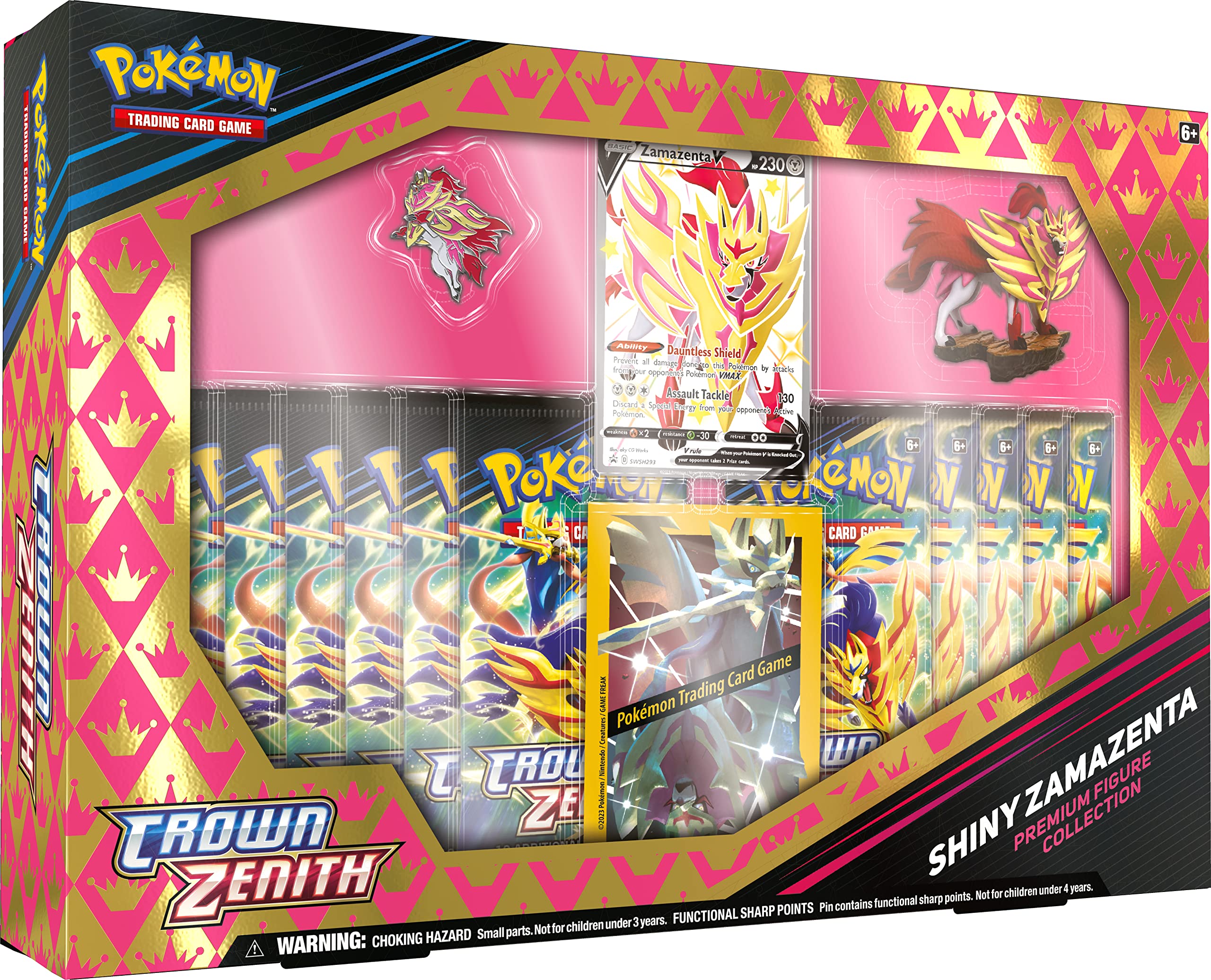 Pokémon Crown Zenith Shiny Zamazenta figure ideal for display and collection.