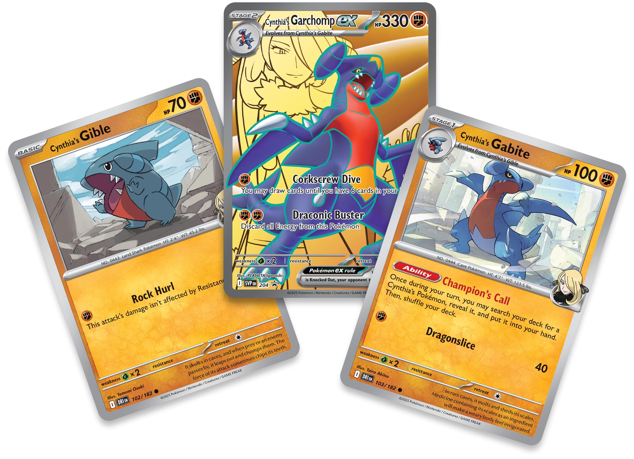 Pokemon Cynthia's Gabite foil card expands collection with dynamic artwork.