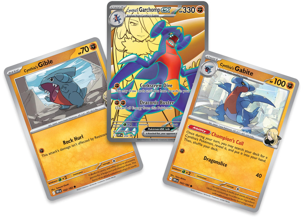 Pokemon Cynthia's Gabite foil card expands collection with dynamic artwork.