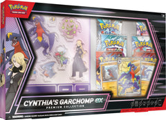 Pokemon Cynthia's Garchomp ex promo foil card showcases collectible artwork and competitive potential.