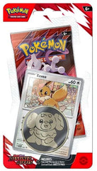Pokemon Destined Rival booster pack with coin and Eevee promo card enhances collection and play.