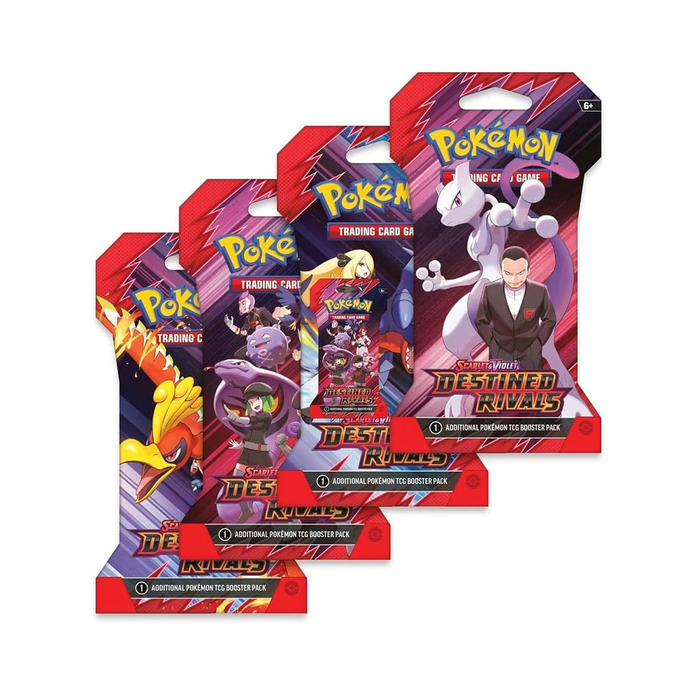 Pokémon Destined Rivals booster pack front view, ideal for display and collection.