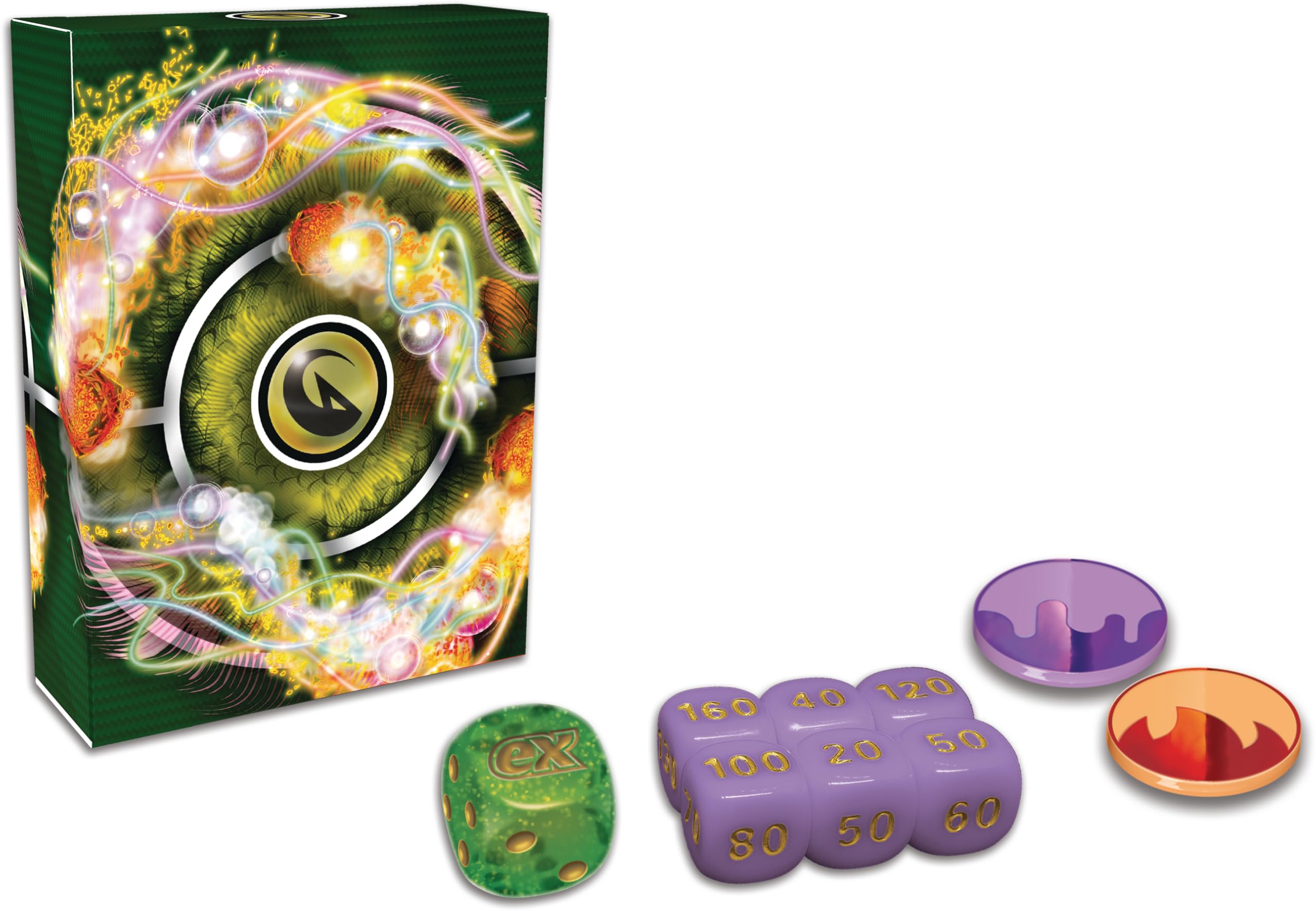 Pokémon Dragapult ex Battle Deck coin-flip die for coin toss decisions.
