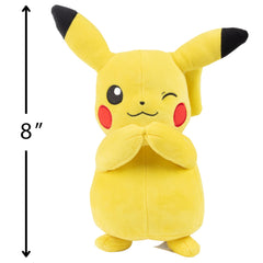 Pokémon Eevee and Pikachu plush close-up for display-worthy detail and charm.