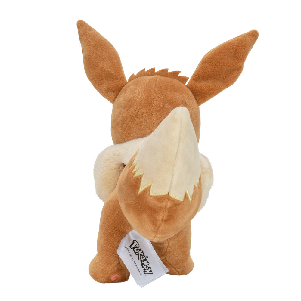 Pokémon Eevee plush fabric closeup, soft texture and plush finish
