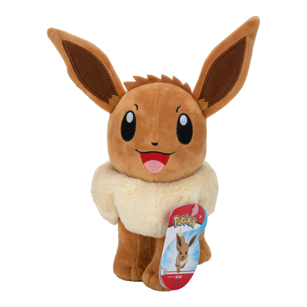 Pokémon Eevee plush front view, cuddly companion for kids