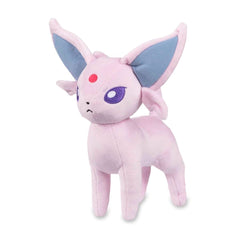 Pokémon Espeon plush front view, soft cuddle companion for bedtime.