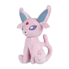 Pokémon Espeon Sitting Cuties Plush weighted for upright desk display.