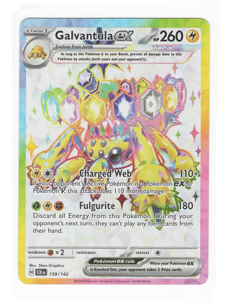 Pokemon Galvantula ex 159/142 Stellar Crown full art foil, ideal for display and collection