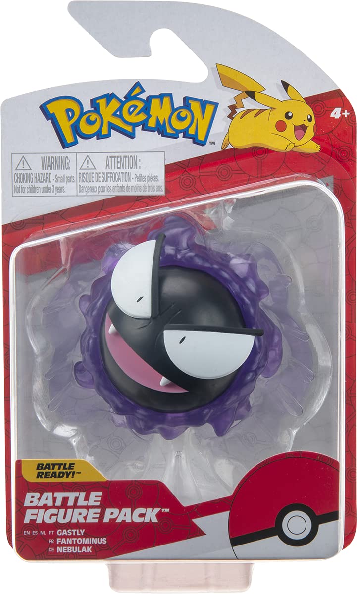Pokémon Gastly 3 inch figure in battle pose for action and display.