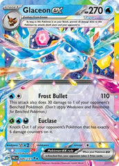 Pokémon Glaceon ex 026/131 foil card for display and collection.