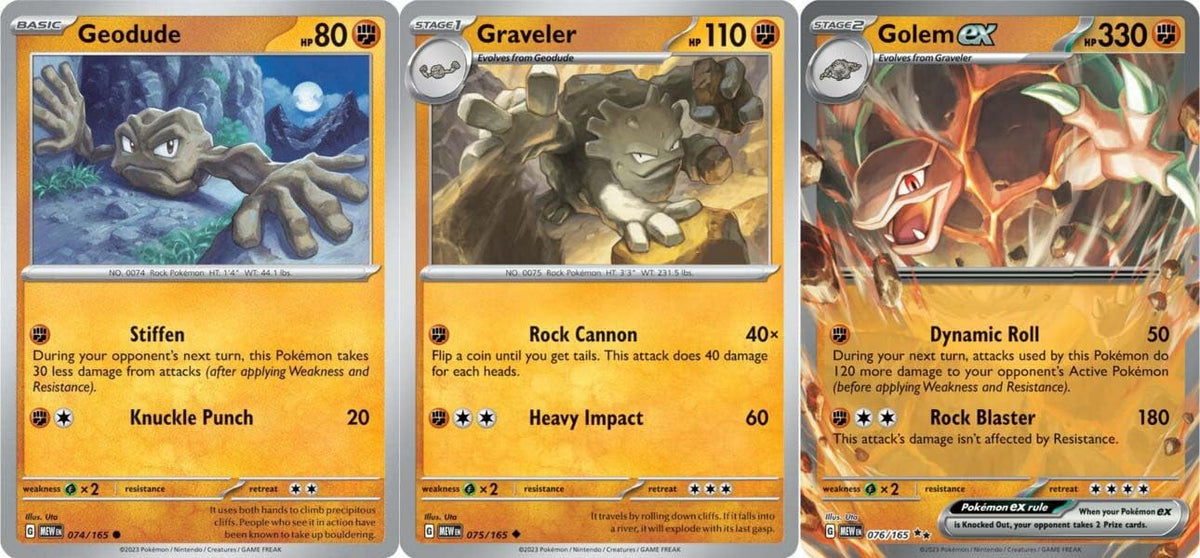 Pokemon Golem ex 076/165 card front for display and trading among collectors