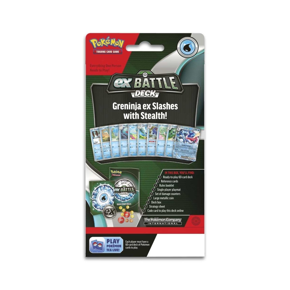 Greninja ex Battle Deck code card enables online play right away.
