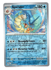 Pokémon Gyarados Paldea Evolved reverse foil front highlights vivid holo shine for display and collection