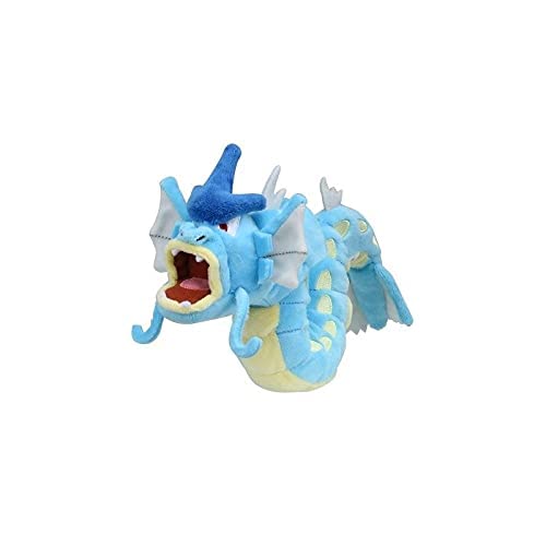 Pokemon Gyarados plush, side view, ideal for cuddle display and collection.