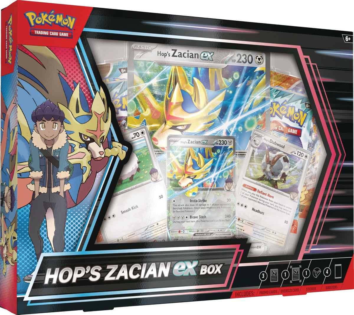 Pokémon Hop’s Zacian ex promo card for battles and collection.