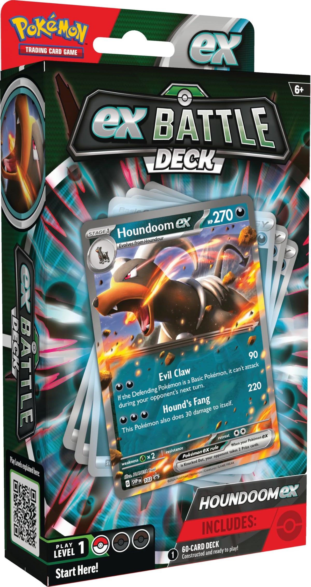 Pokémon Houndoom ex Battle Deck front view for immediate battles.