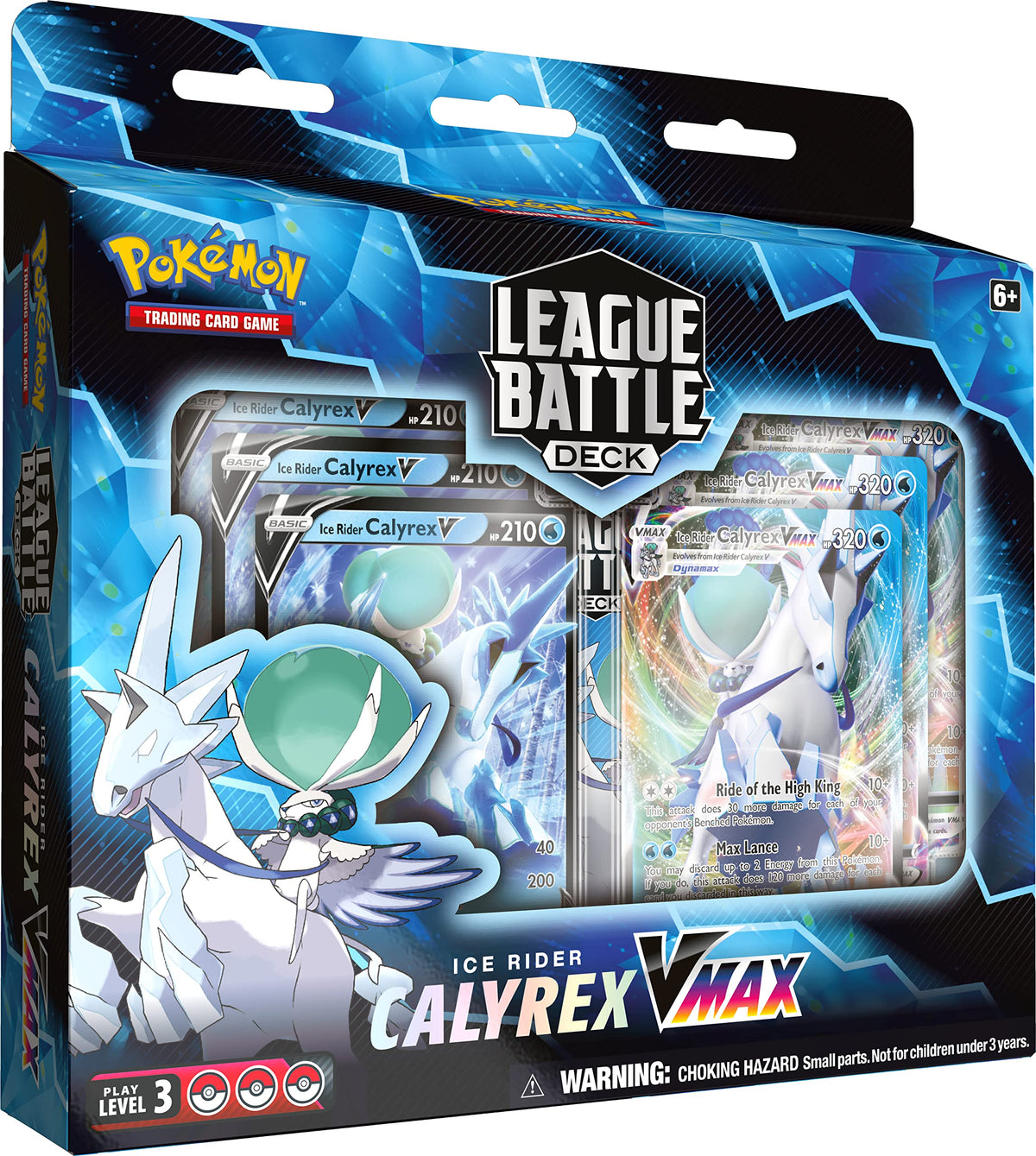 Pokemon Ice Rider Calyrex V foil card with premium shine for display and play