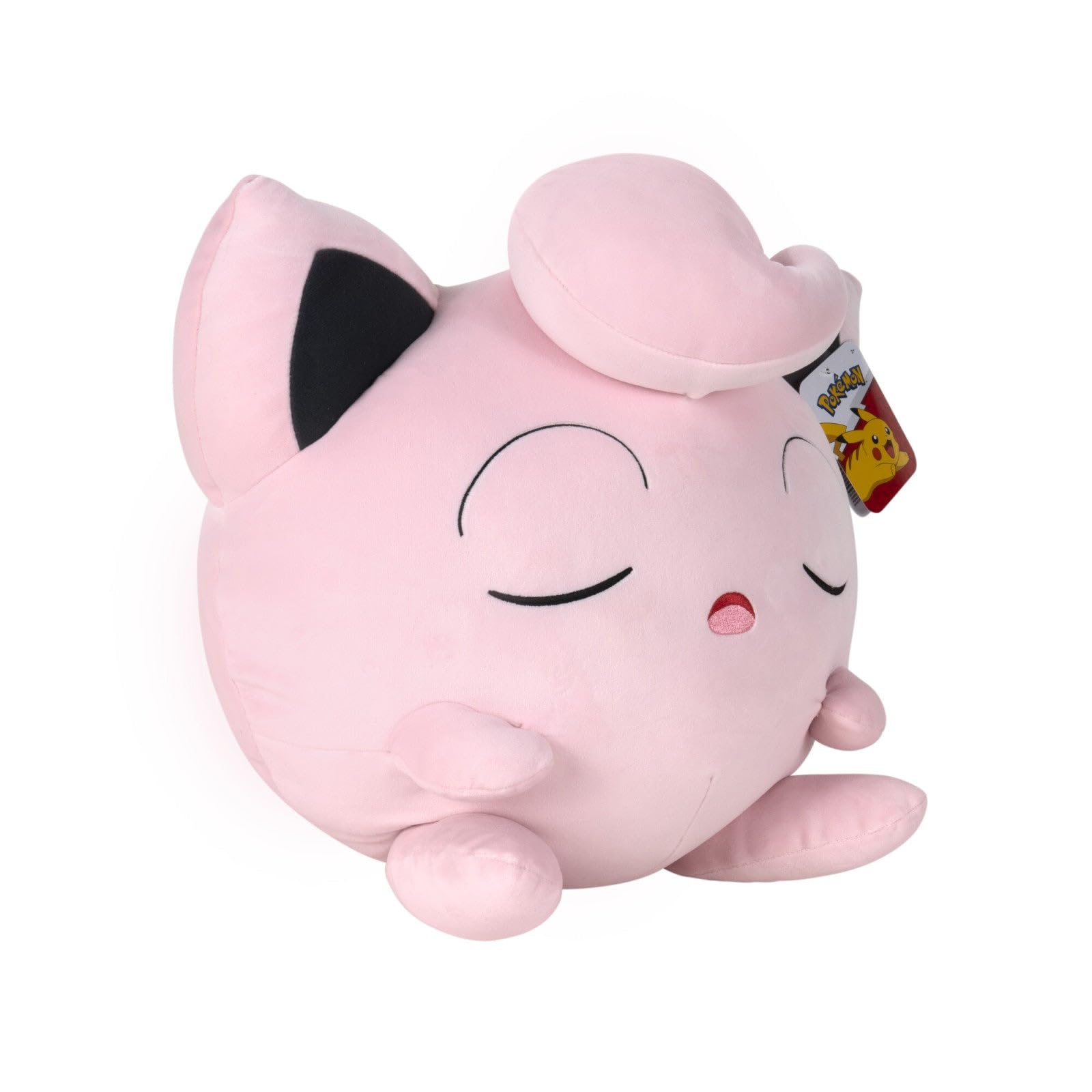 Cuddle-pose Jigglypuff plush ideal for bedtime stories and imaginative play