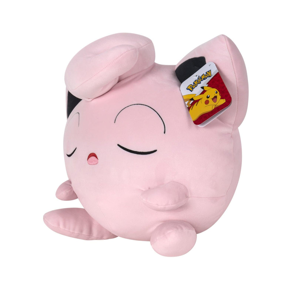 Close-up of the Jigglypuff plush soft material for hugging and comfort