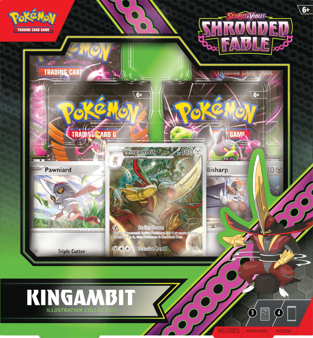 Pokémon Kingambit full-art foil promo card highlighting bold battle presence.