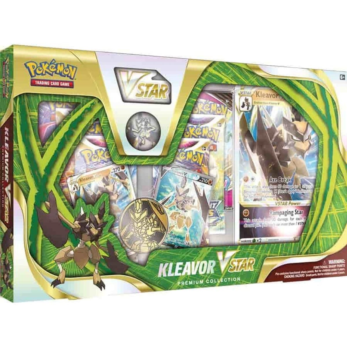 Kleavor VSTAR etched promo card from Pokémon TCG Premium Collection boosts deck strategy with bold artwork.