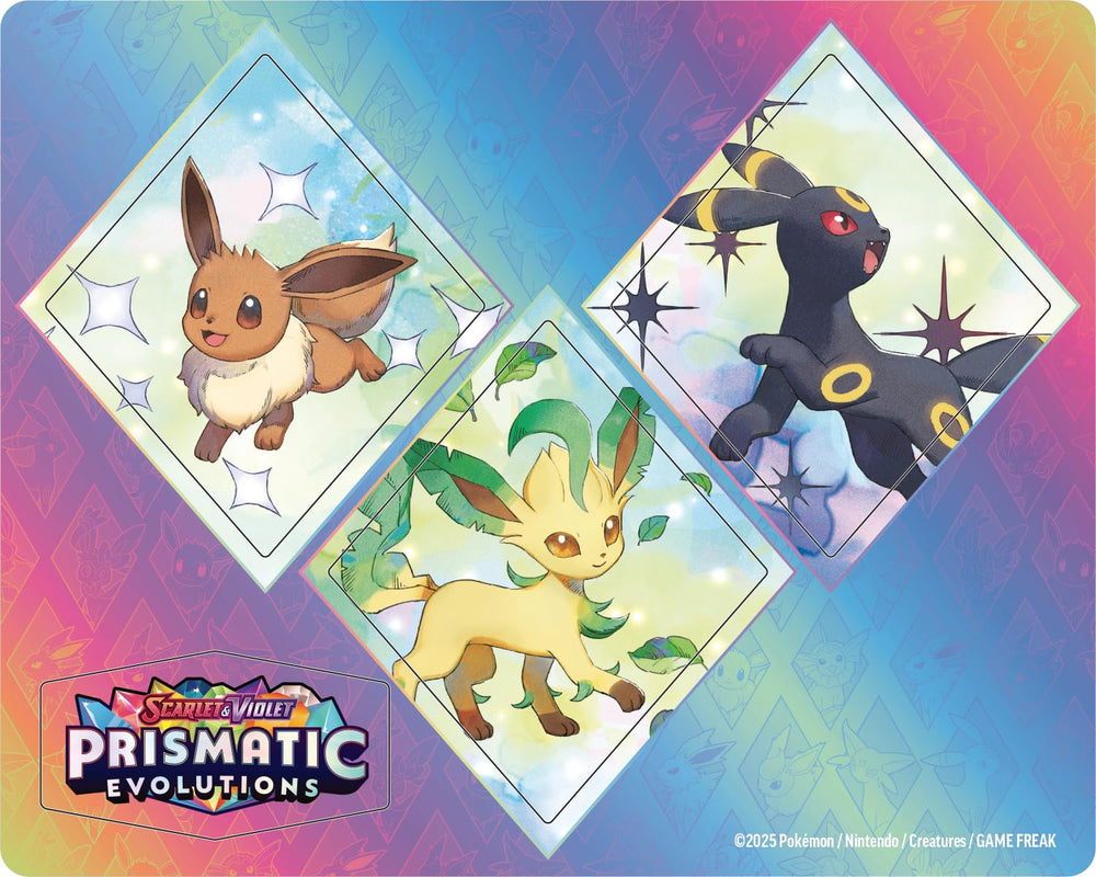 Leafeon foil card display companion with sticker set