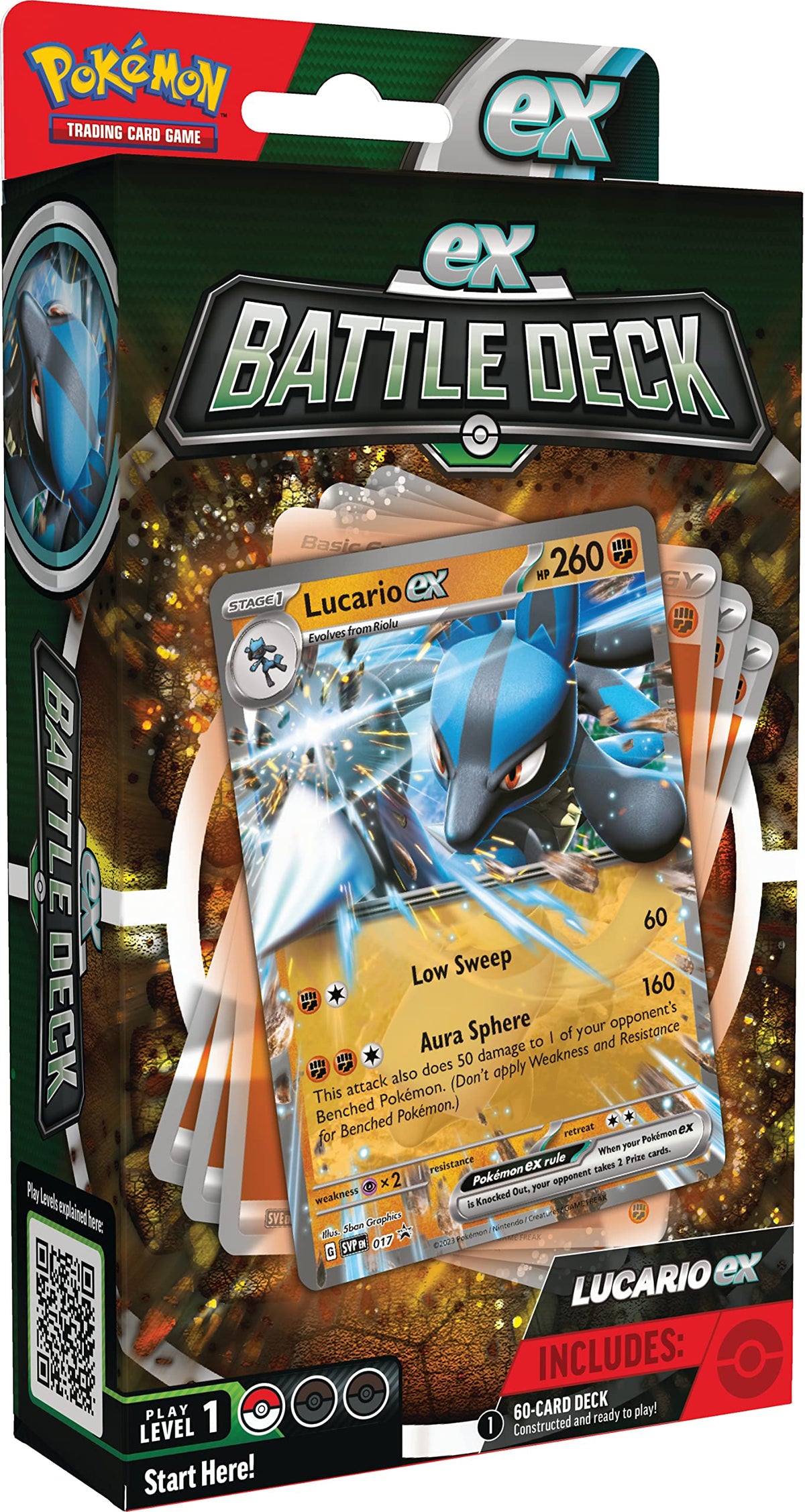 Pokemon Lucario ex Battle Deck cover image showing ready-to-play setup for quick battles.