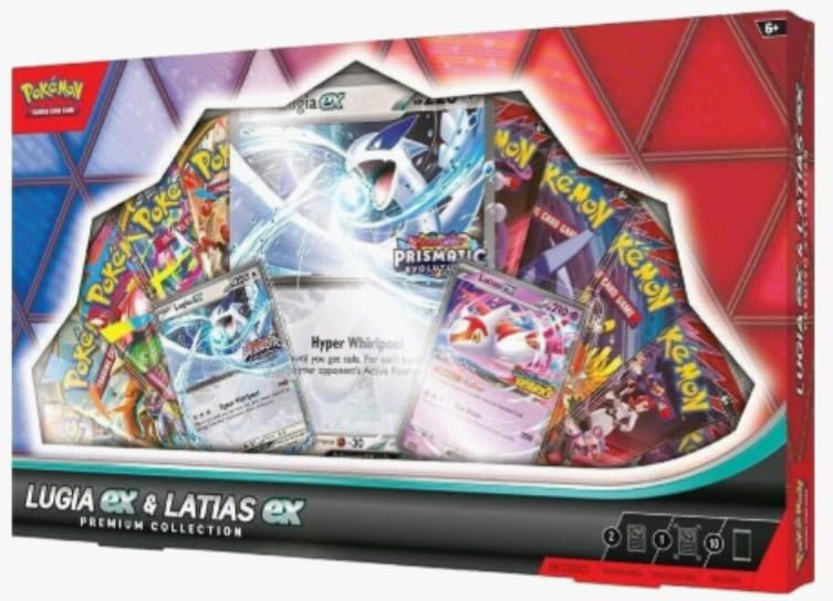 Pokemon Lugia ex and Latias ex Premium Collection packaging with booster packs, ideal for collectors.