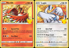 Pokemon Lugia Ho-Oh Celebration holo foil cards for display and collection