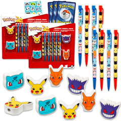 Pokemon mechanical pencils front view with Pikachu art, ideal classroom use