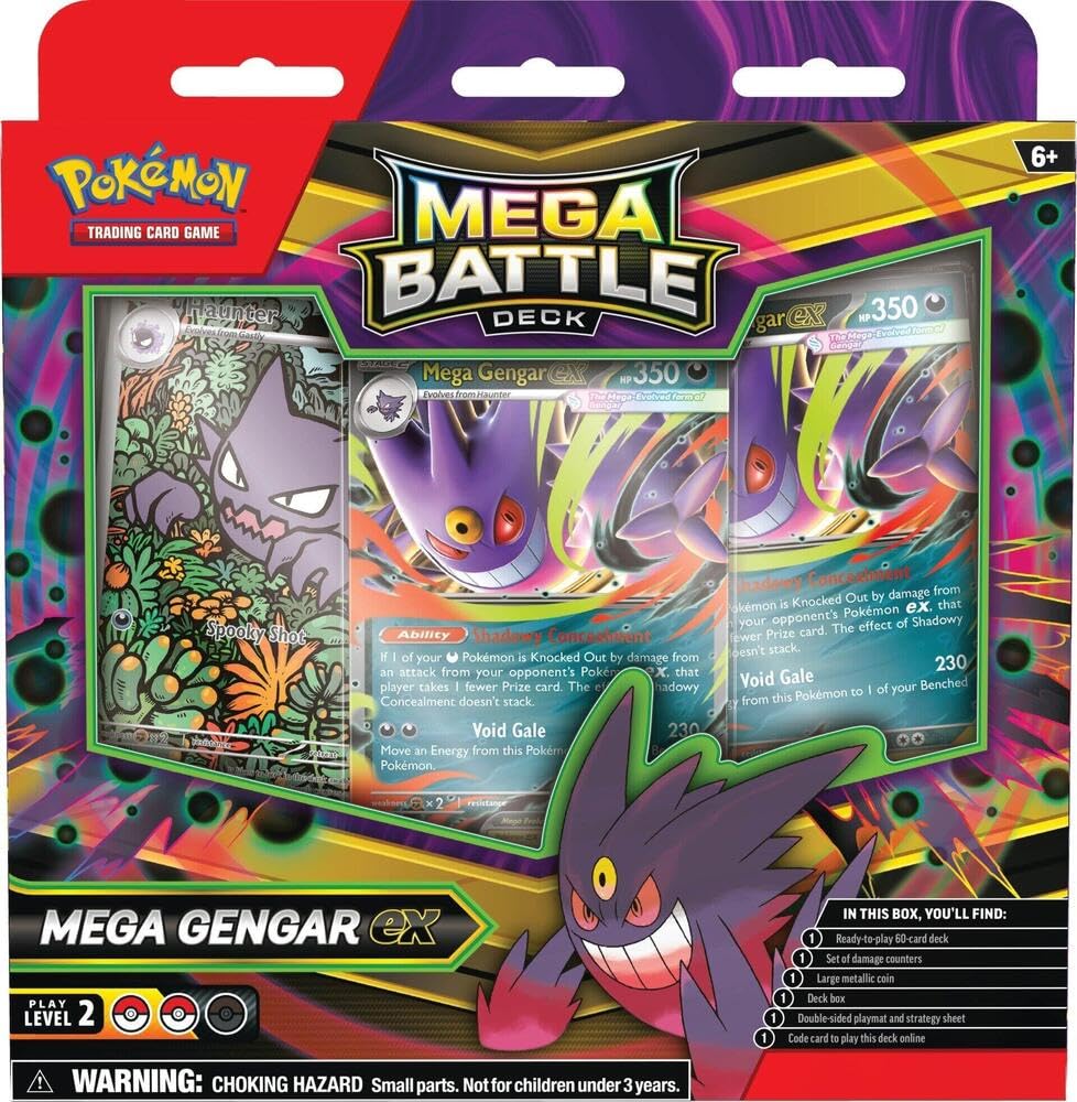 Pokémon Mega Battle Deck featuring Mega Gengar ex for quick-start battles