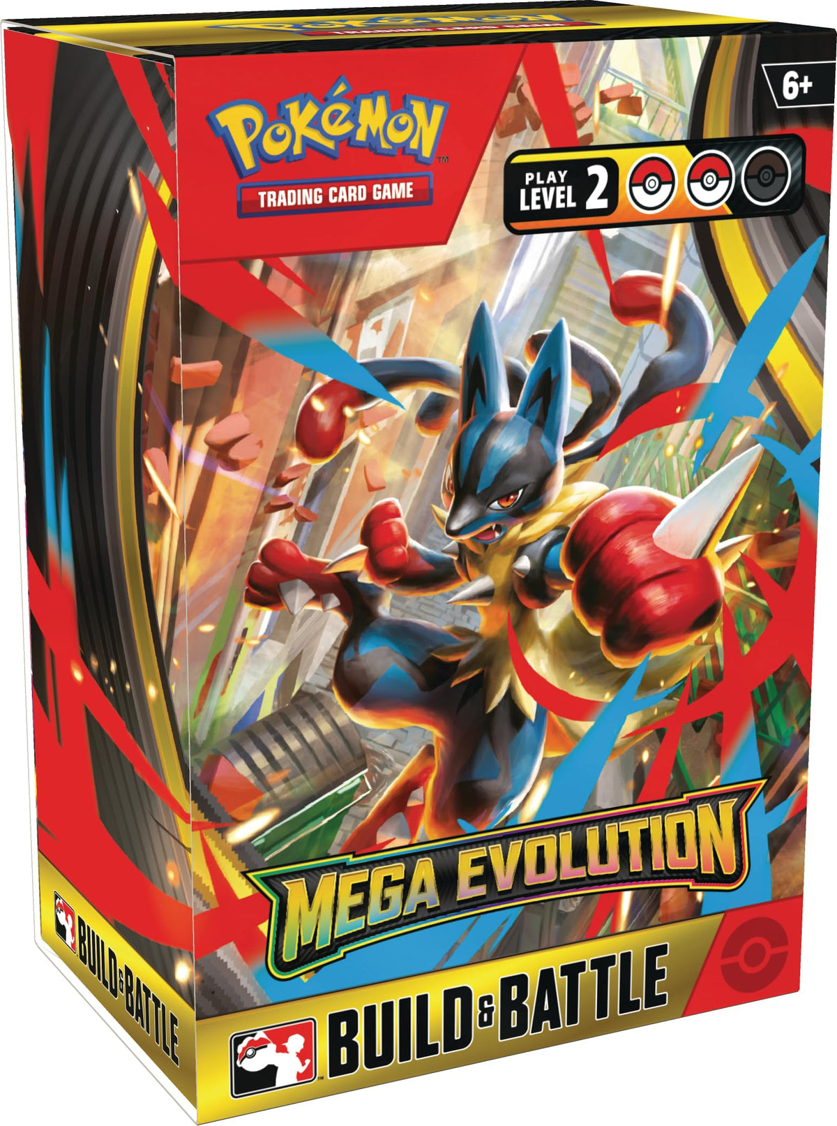 Pokemon Mega Evolution Build & Battle Box contents with four booster packs for ready-to-play battles