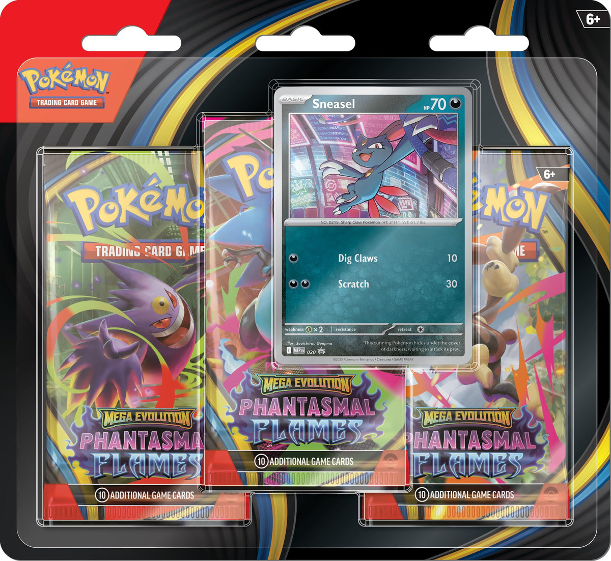 Pokémon Mega Evolution Phantasmal Flames Sneasel foil promo card for collectors.