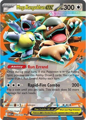Pokemon Mega Kangaskhan ex card with holo foil finish for collection display