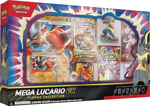 Pokémon Mega Lucario ex figure captured in dynamic action pose